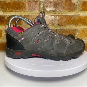 Kids Keen Waterproof Koven Low Hiking Gray Pink